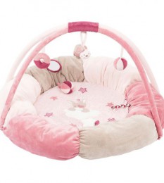 Развивающий игровой коврик круглый Nattou Nina, Jade & Lili Кролик, Единорог, Черепашка